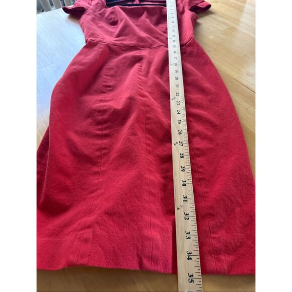 Banana Republic Red Short-Sleeve Sheath Dress - Size 4 - Picture 8 of 12